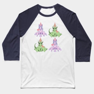 Party Hat Unicorns and Dragons Baseball T-Shirt